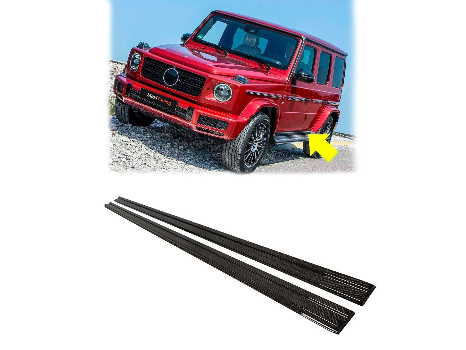 Mercedes-Benz G-Class W463A Brabus Lower Moldings Carbon Fiber 2 pcs